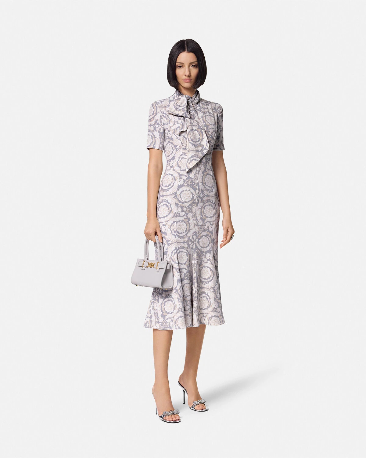 Barocco Lavallière Silk Crêpe Midi Dress - 2