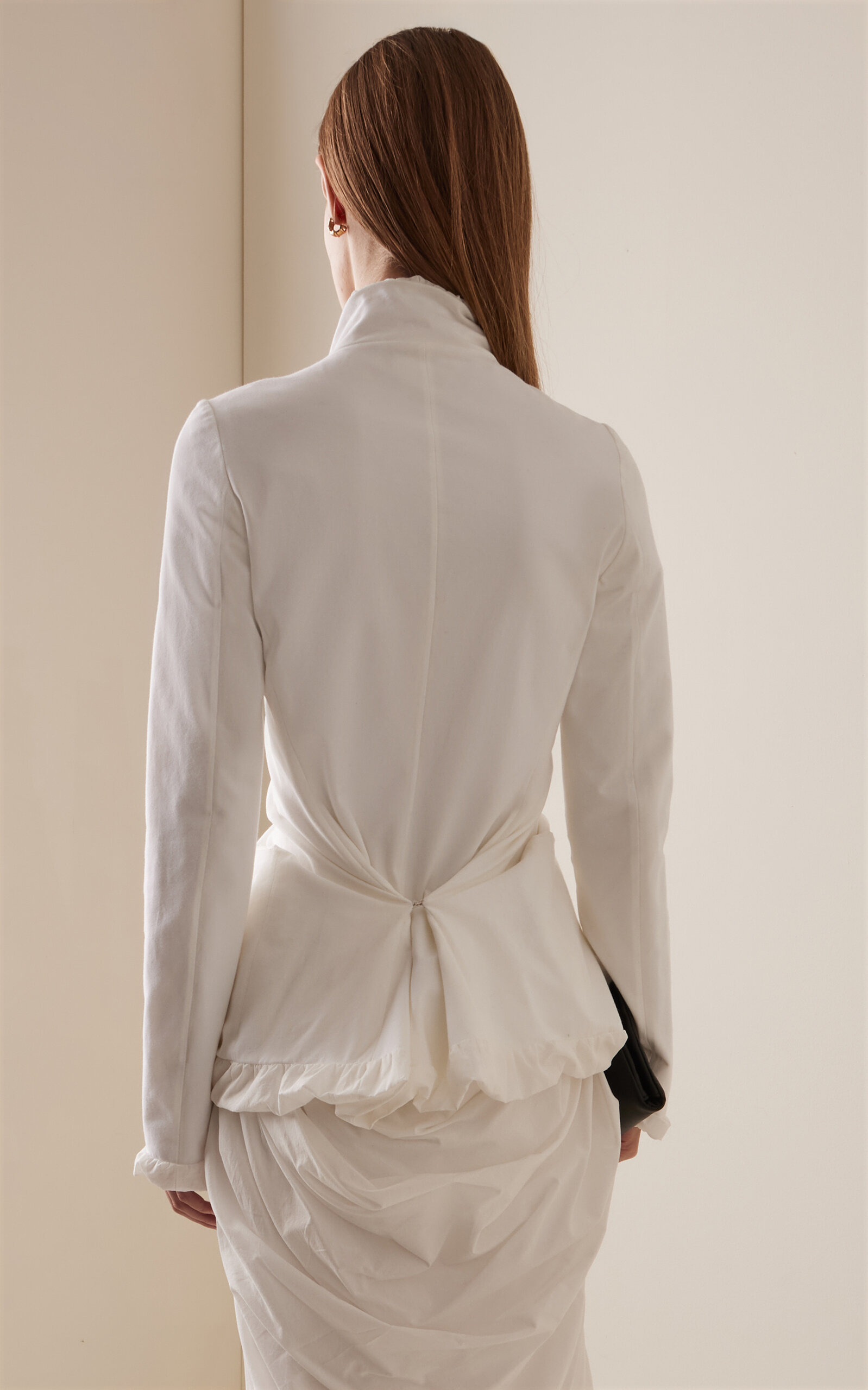 Shrunken Cotton-Jersey Jacket white - 4