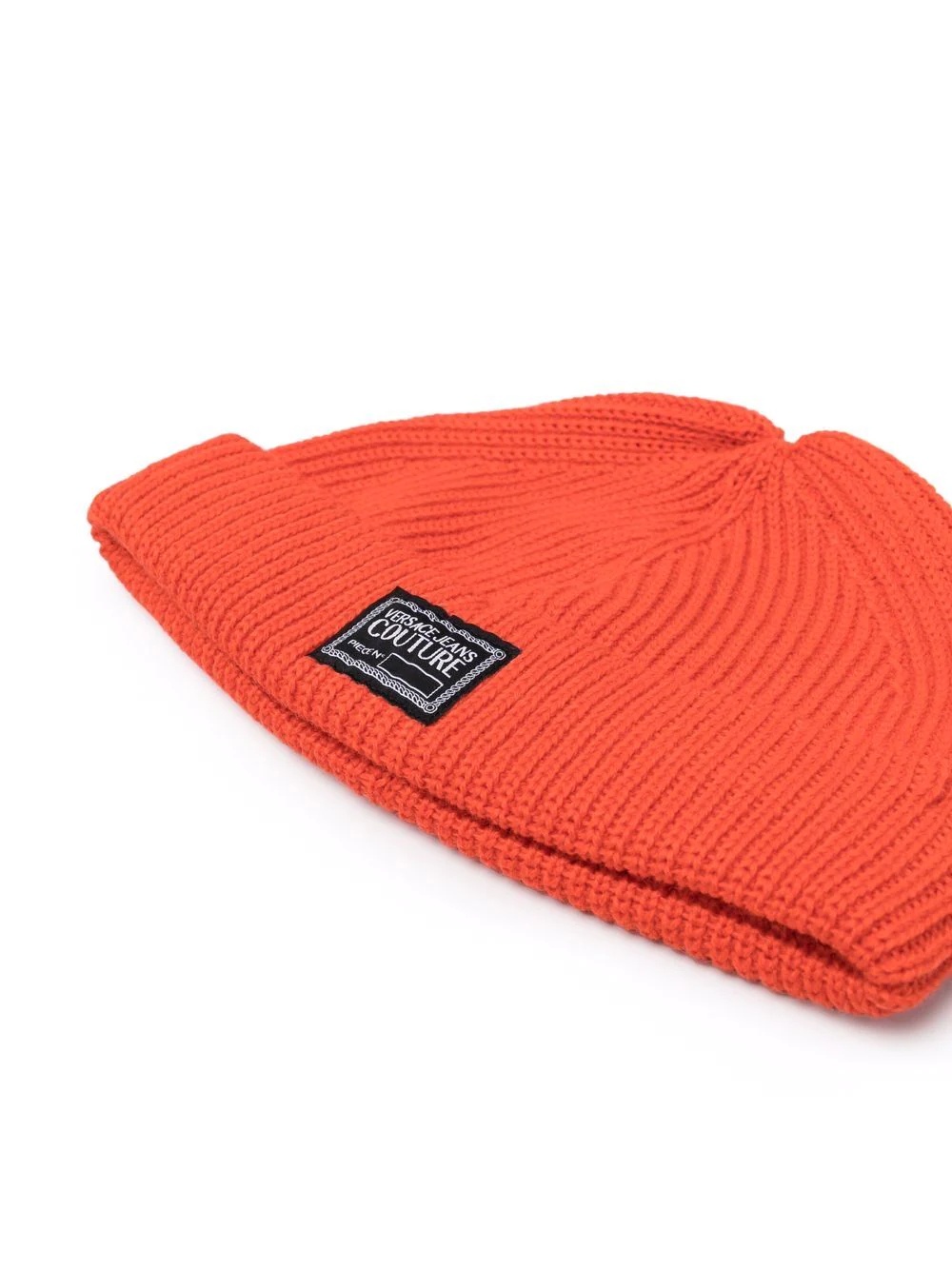 logo-patch knitted beanie - 2