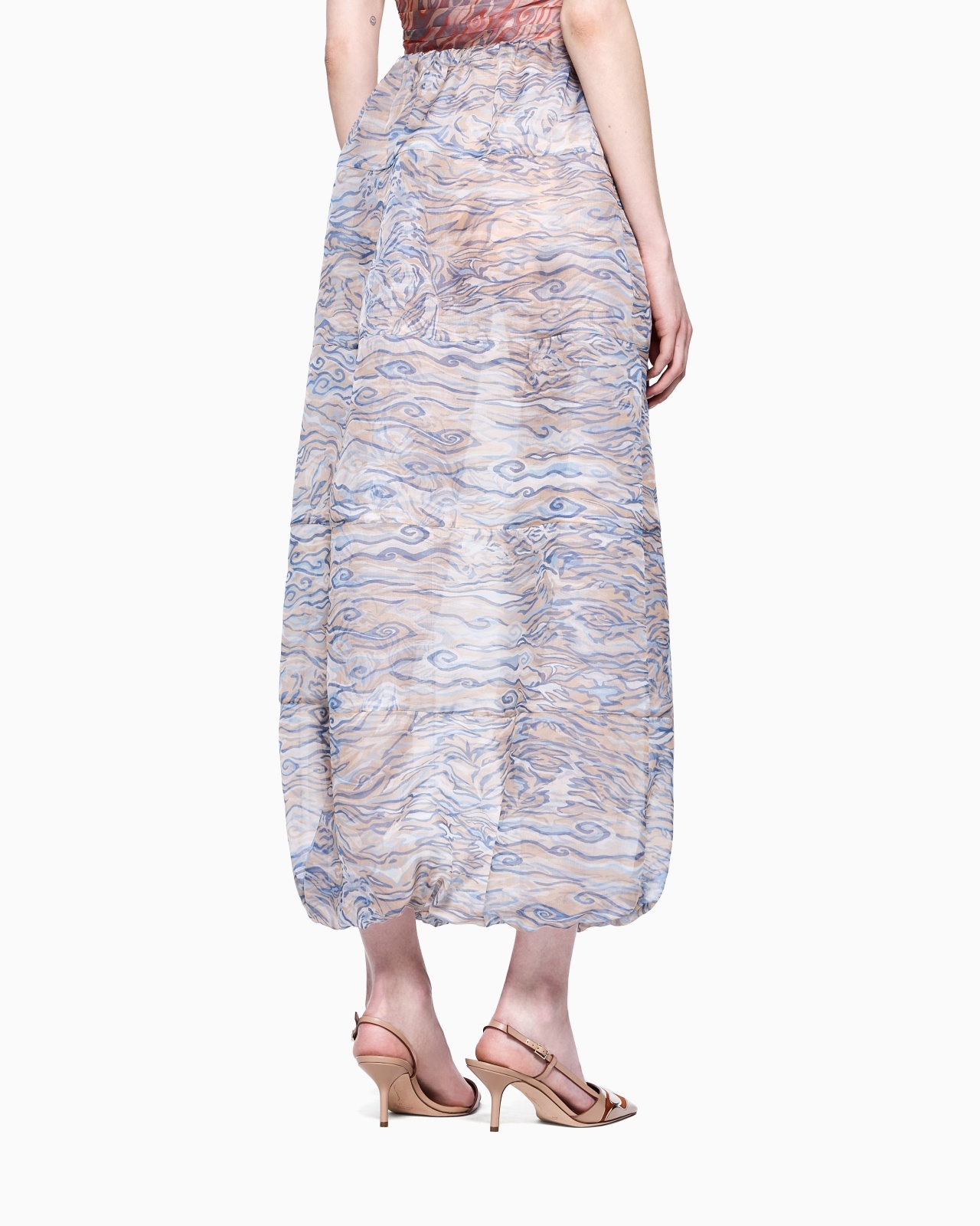 PRINTED SILK-ORGANZA, LONG SKIRT - 3