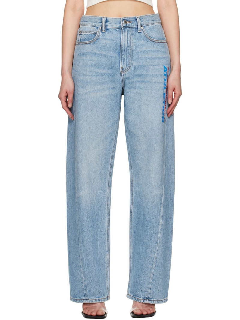 Indigo Logo Mesh Back Balloon Jeans - 1