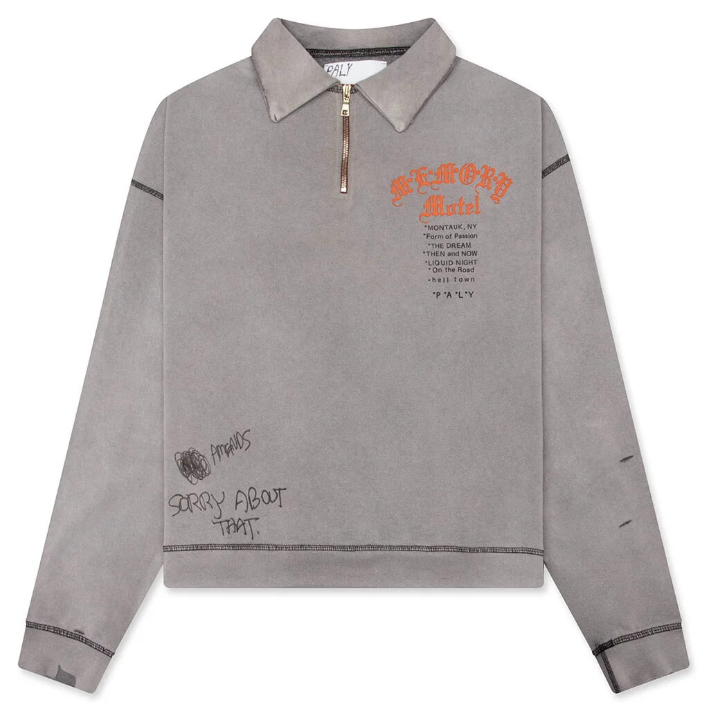 SORRY 'BOUT THAT 1/4 ZIP CREWNECK - GRAY - 1