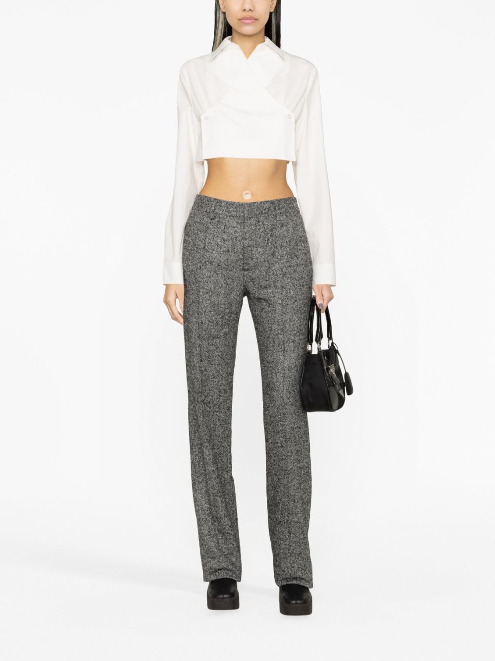 high-waisted tailored trousers - 2