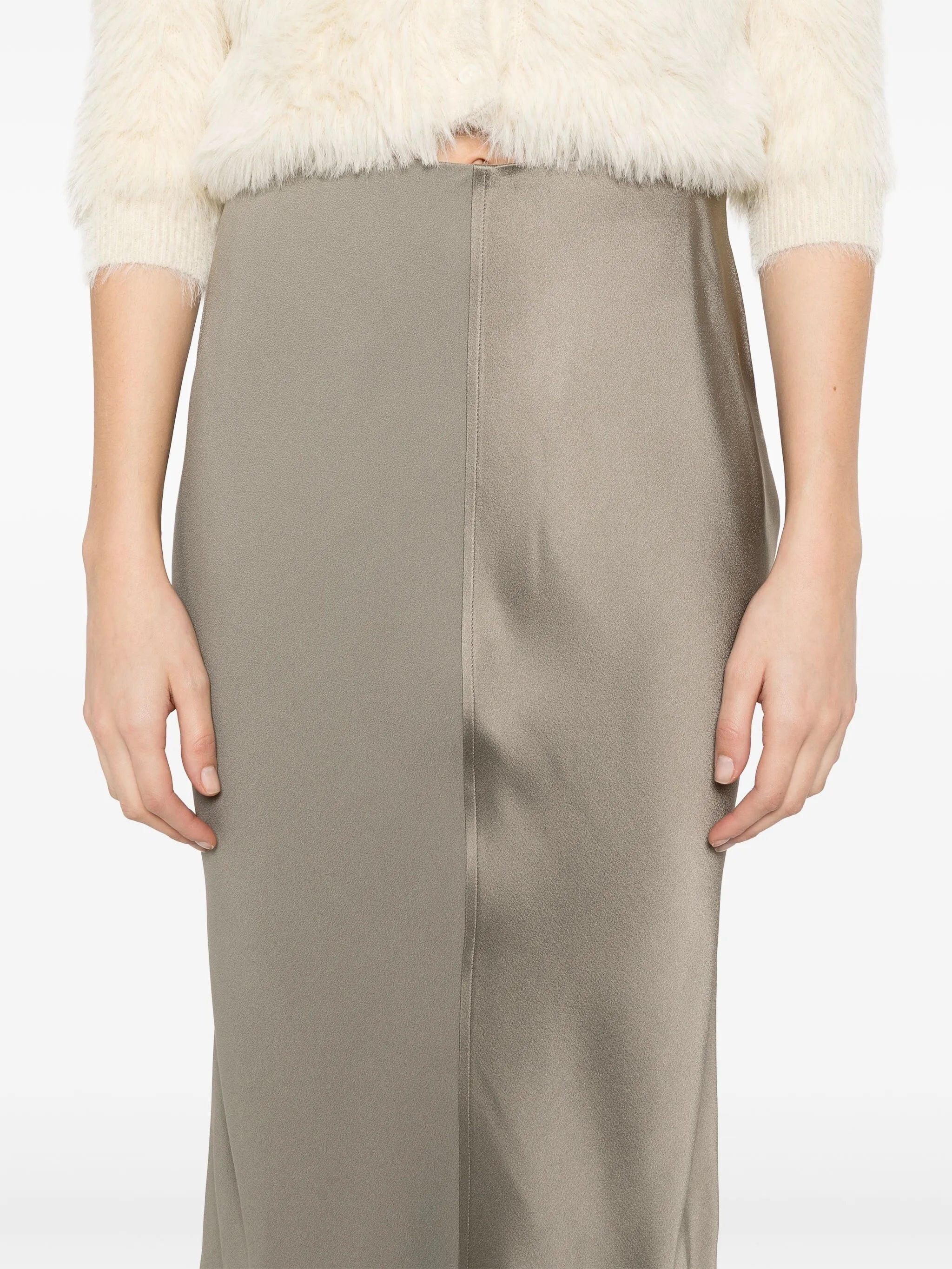 Satin Midi Skirt - 5