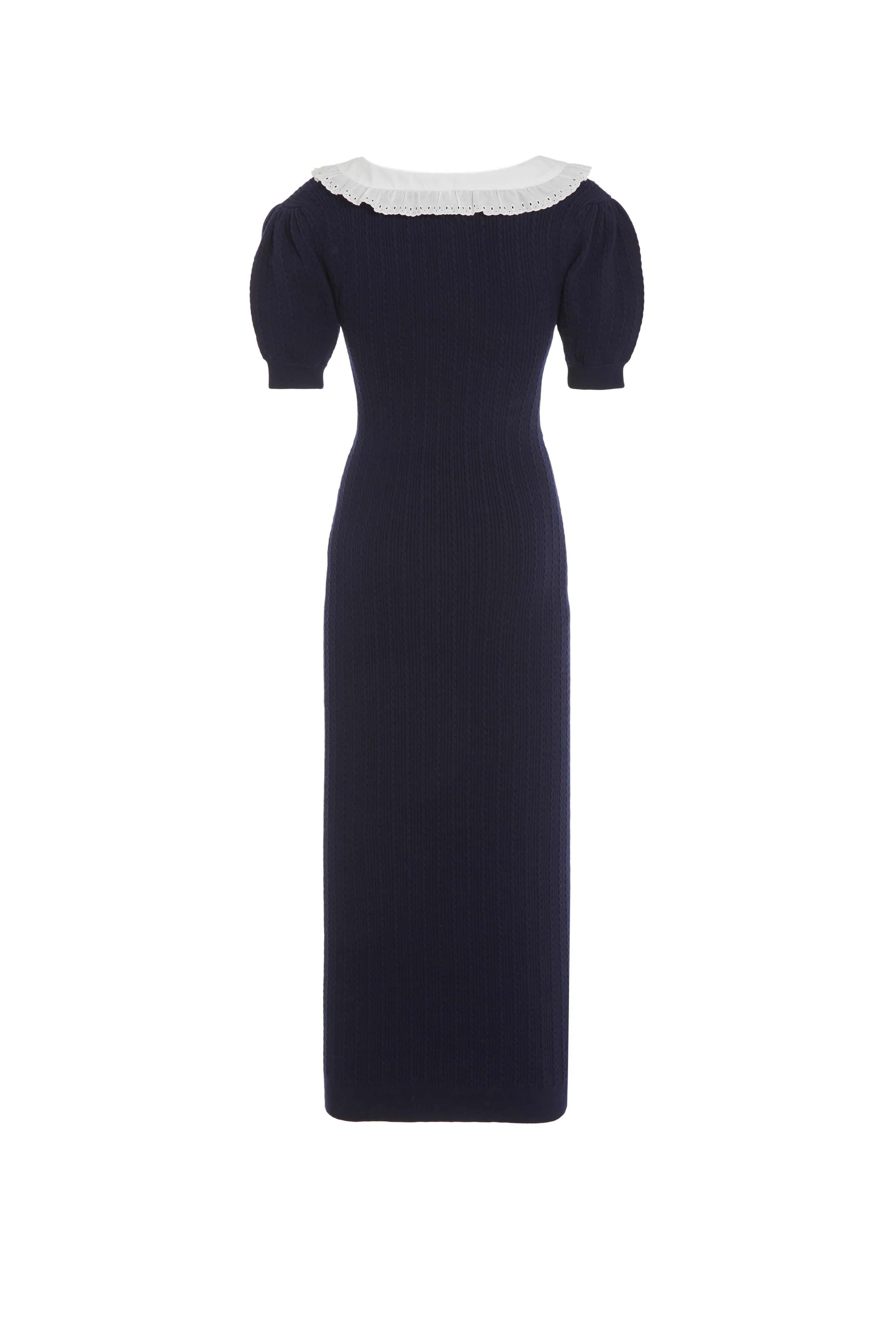 COTTON BLEND KNIT DRESS WITH COLLAR - 2