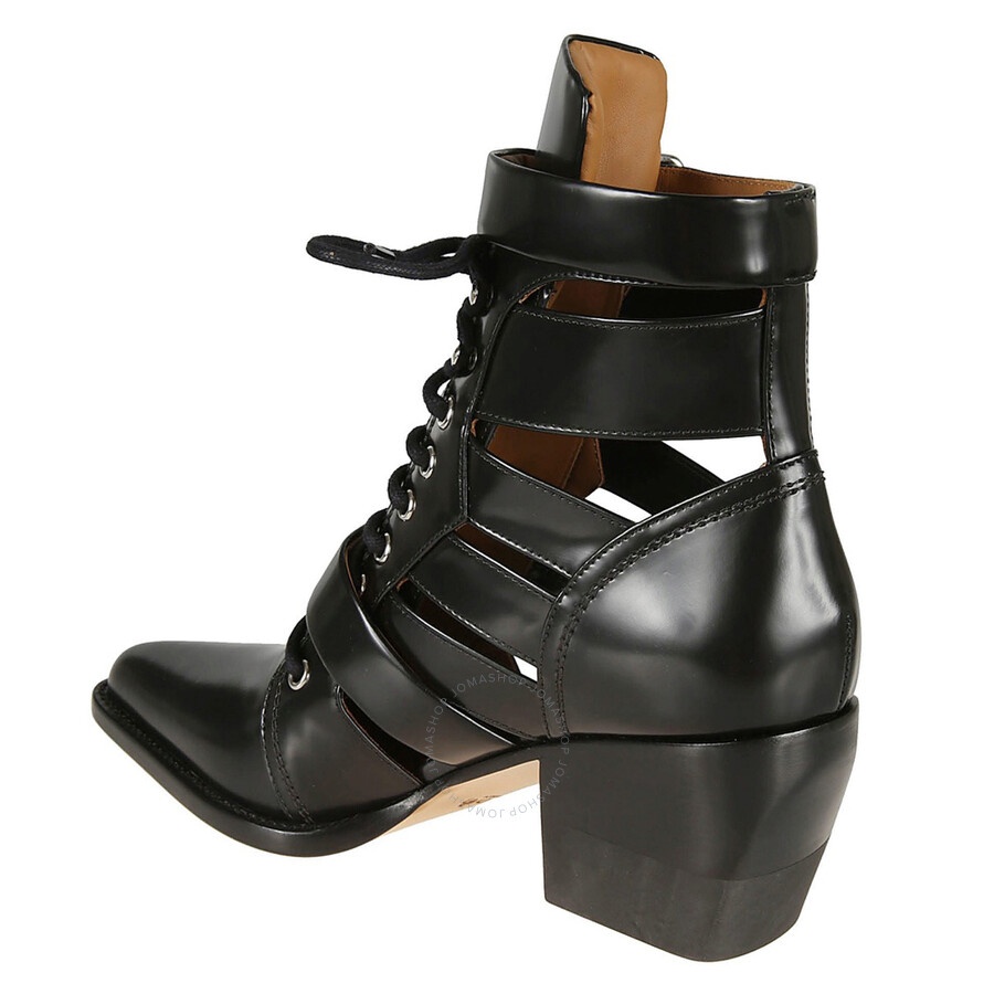 Chloe Ladies Black Rylee Boots In Shiny Calfskin - 2