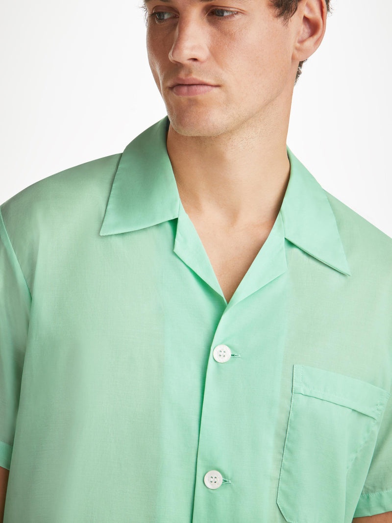 Men's Short Pajamas Amalfi 1 Cotton Batiste Mint - 5