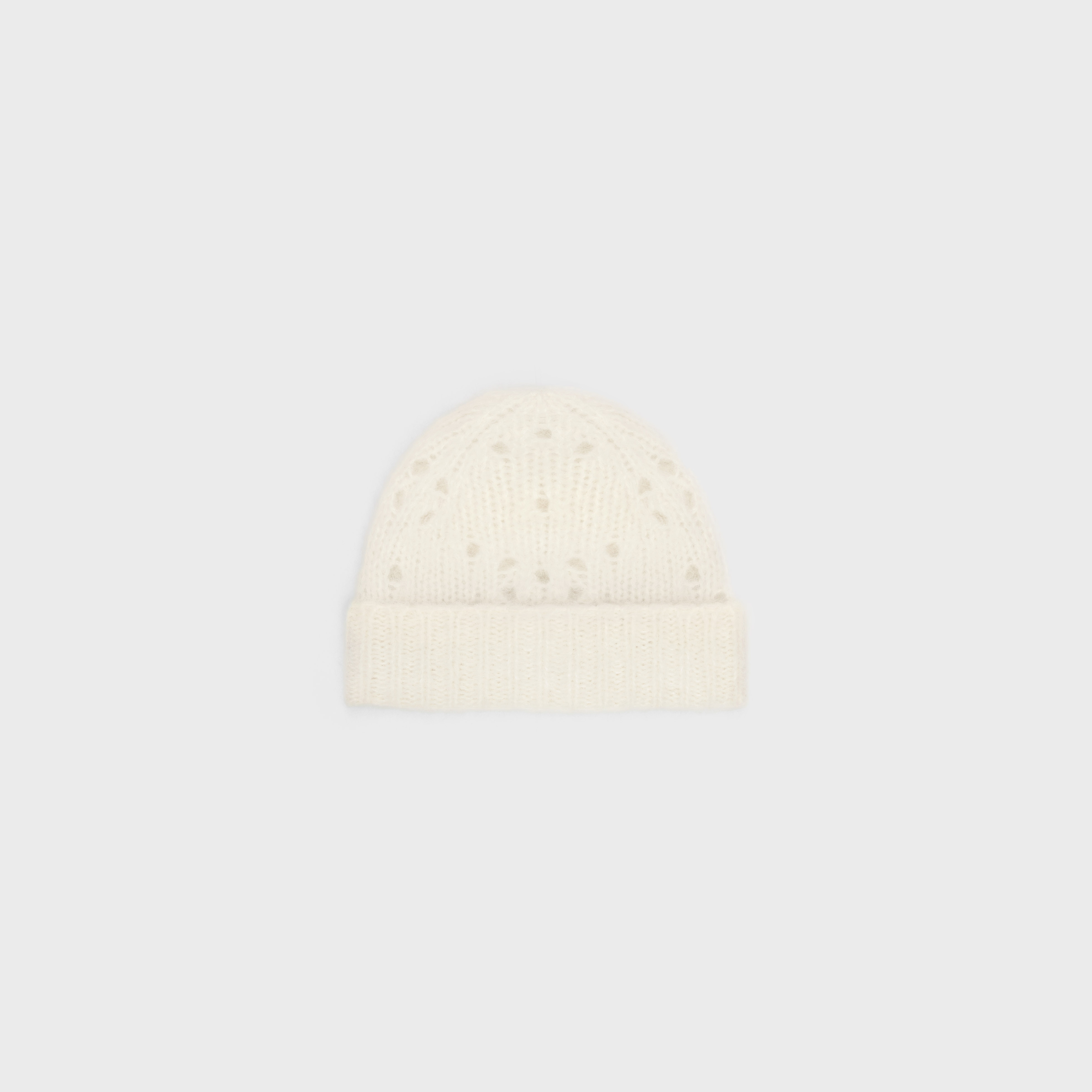 beanie in fair isle alpaca wool pointelle - 1