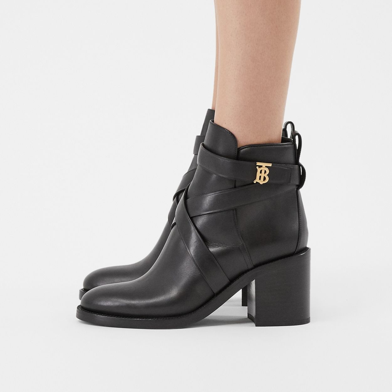 Monogram Motif Leather Ankle Boots - 4