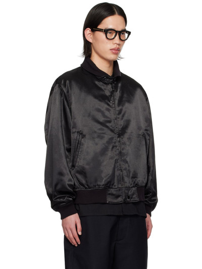 Engineered Garments Black Stand Collar Bomber Jacket outlook
