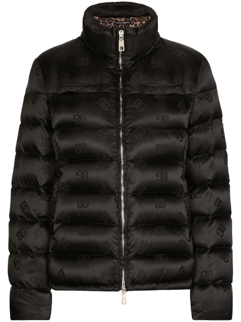 monogram-jacquard puffer jacket 1