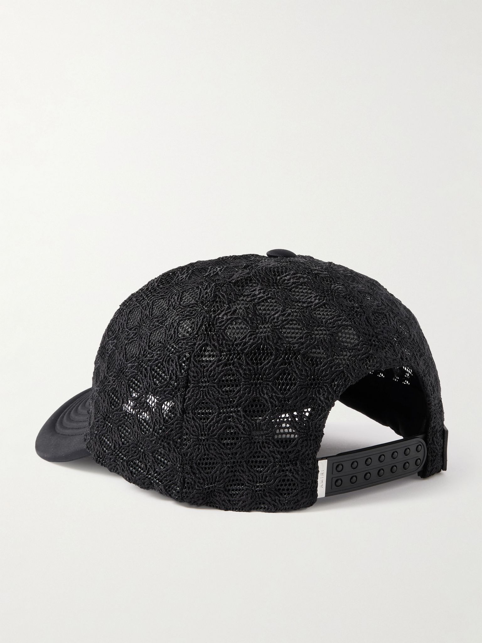 MA Logo-Embroidered Scuba and Mesh Trucker Cap Black - 3