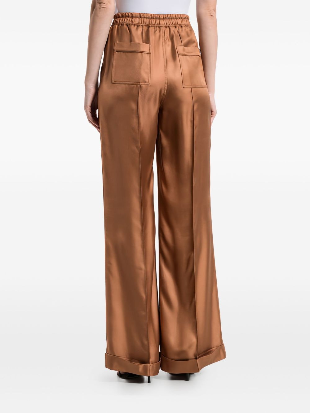 drawstring silk trousers - 4