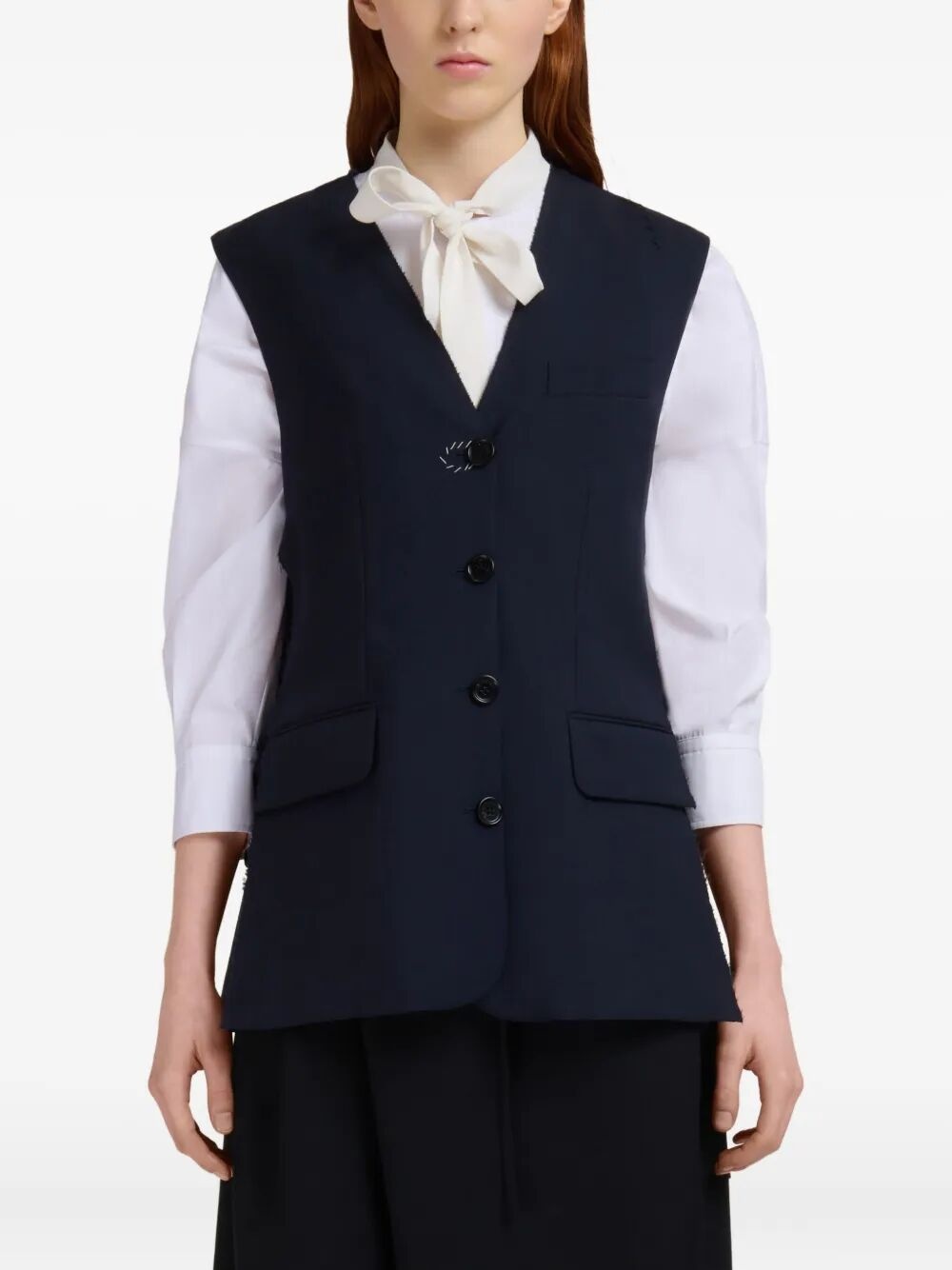 Wool Waistcoat With Side Slits - 2