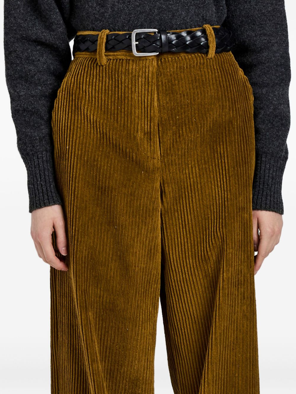 corduroy straight trousers - 5