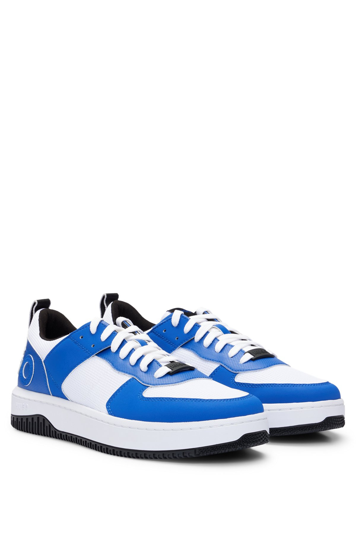 MIXED-MATERIAL LACE-UP TRAINERS WITH BRANDED BACKTAB - 2