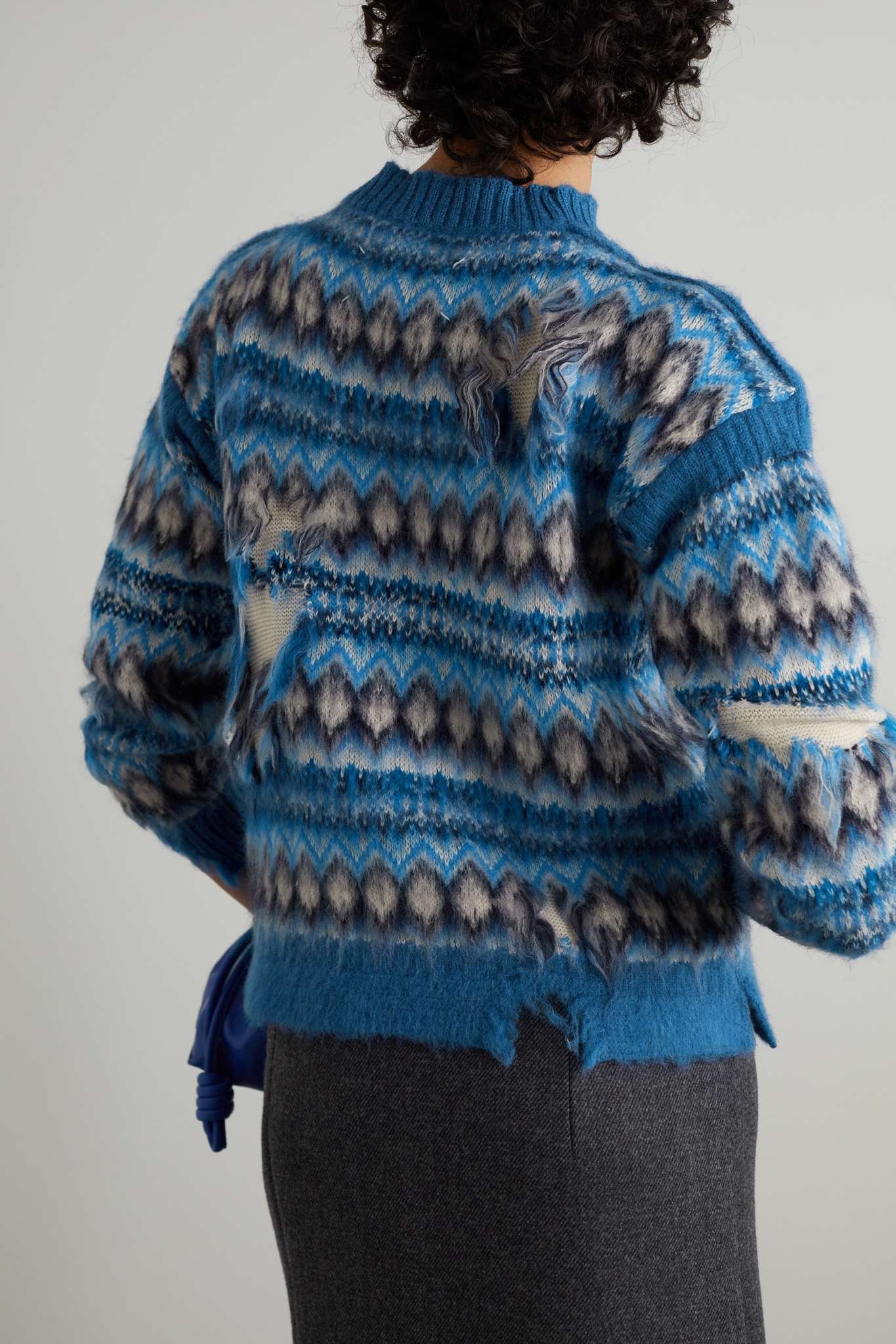 Distressed Fair Isle wool and cotton-blend sweater - 3