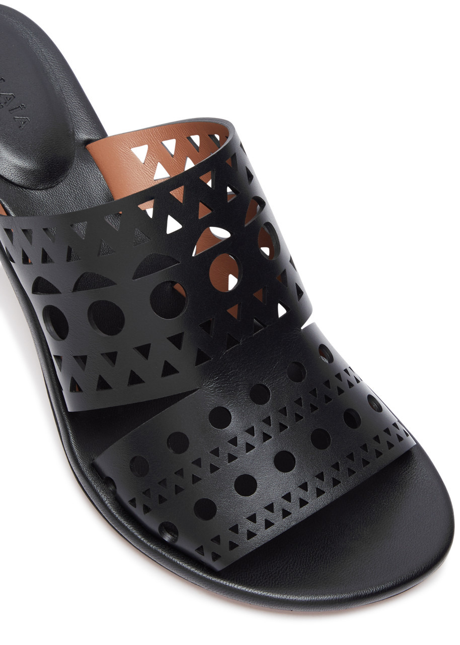 Vienne 55 laser-cut suede mules - 4