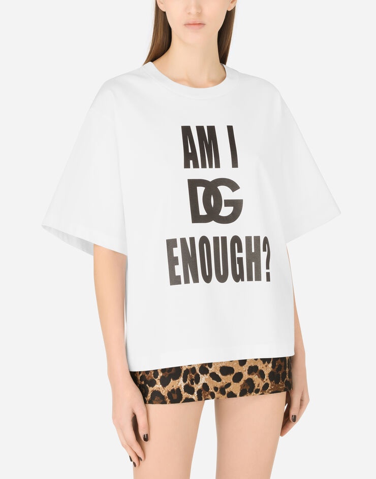 Jersey T-shirt with am I DG enough? print - 4