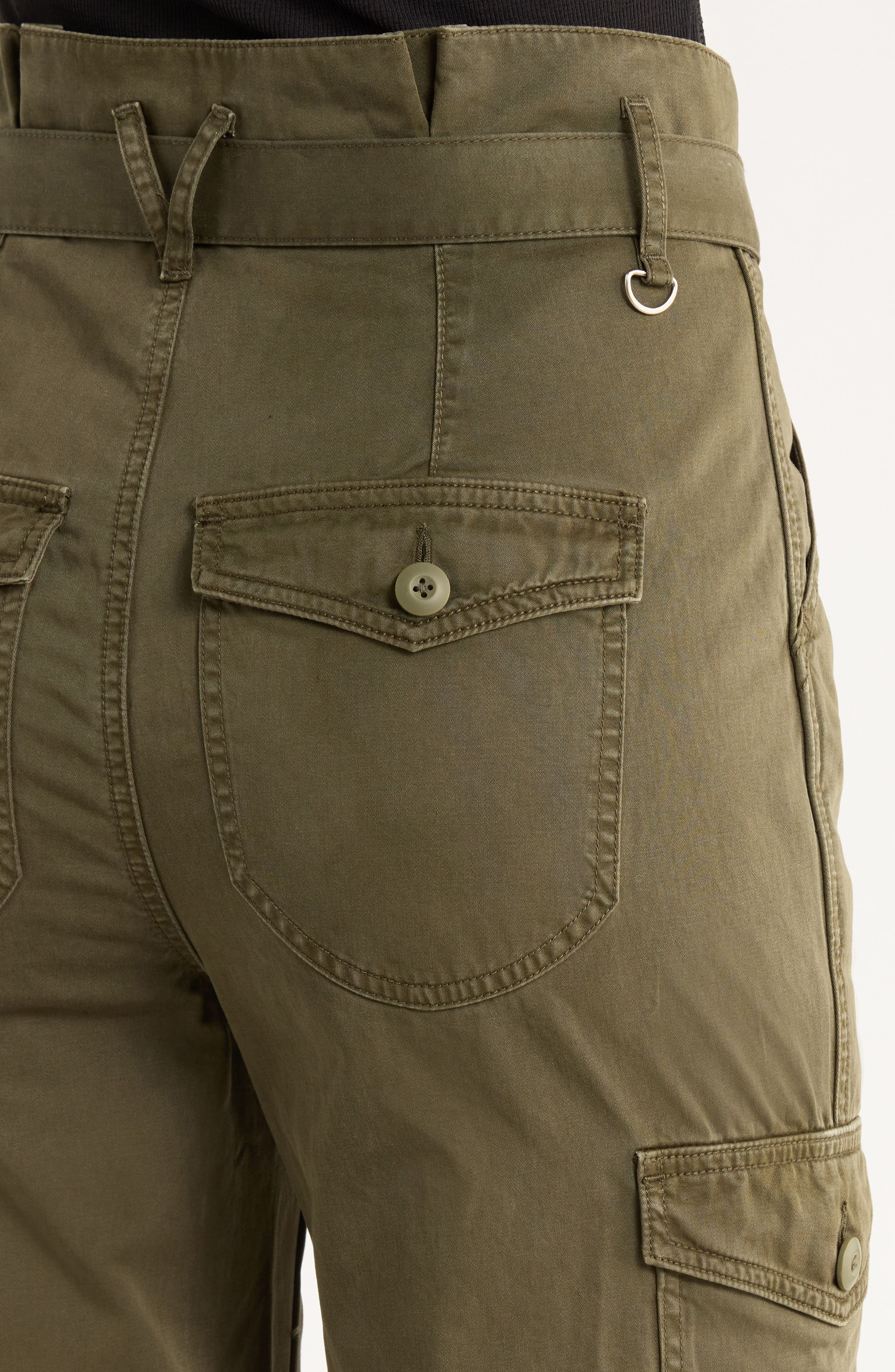 Veronica Beard Damara Belted Wide Leg Cargo Pants in Cypress at Nordstrom - 4