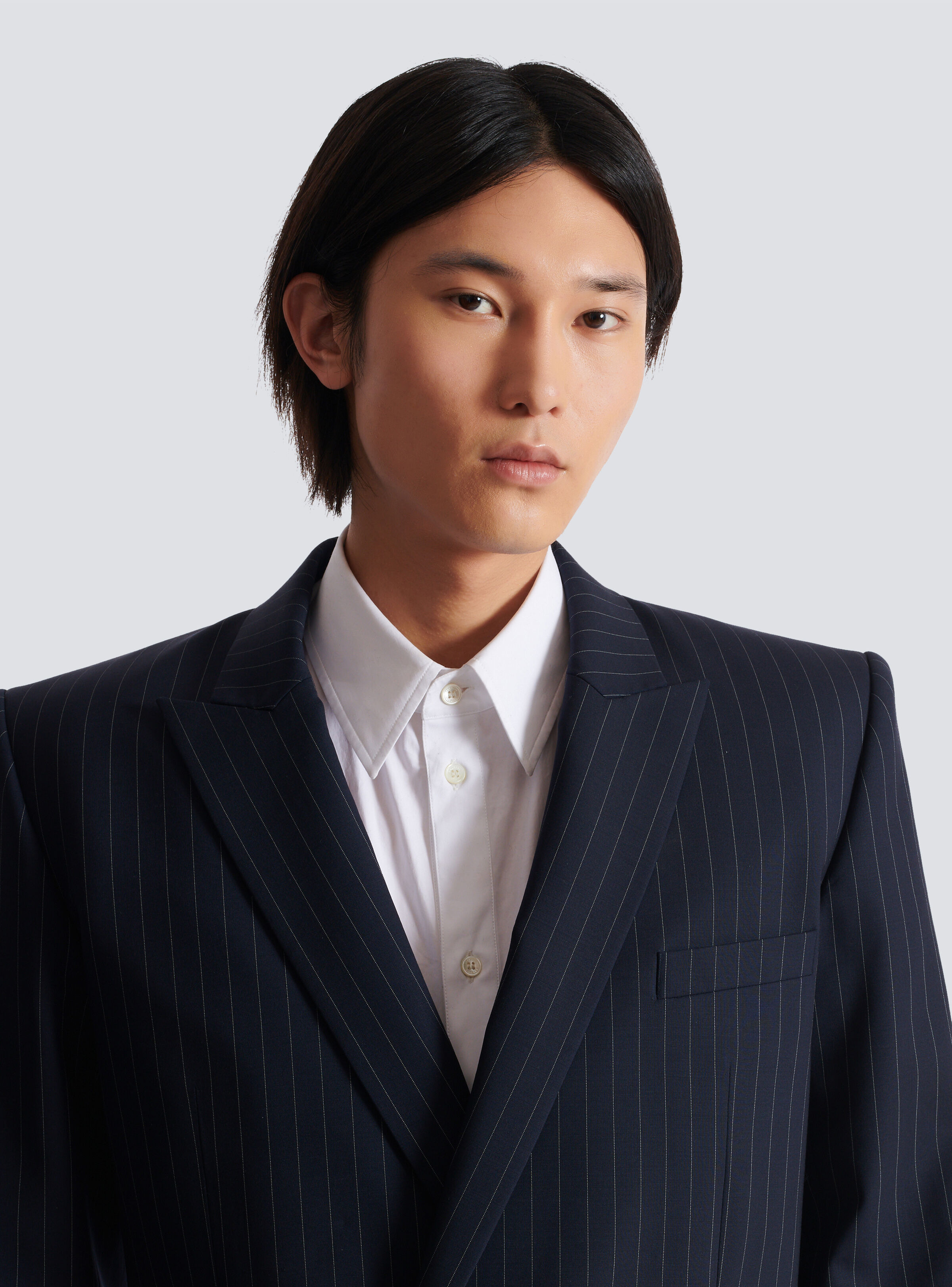 Wool pinstripe blazer - 7