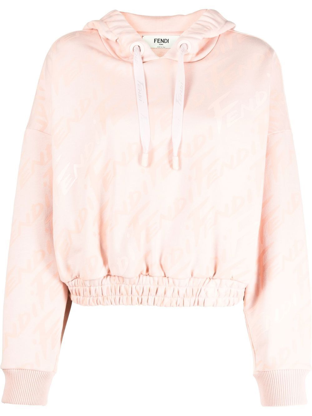 elasticated cotton hoodie - 1