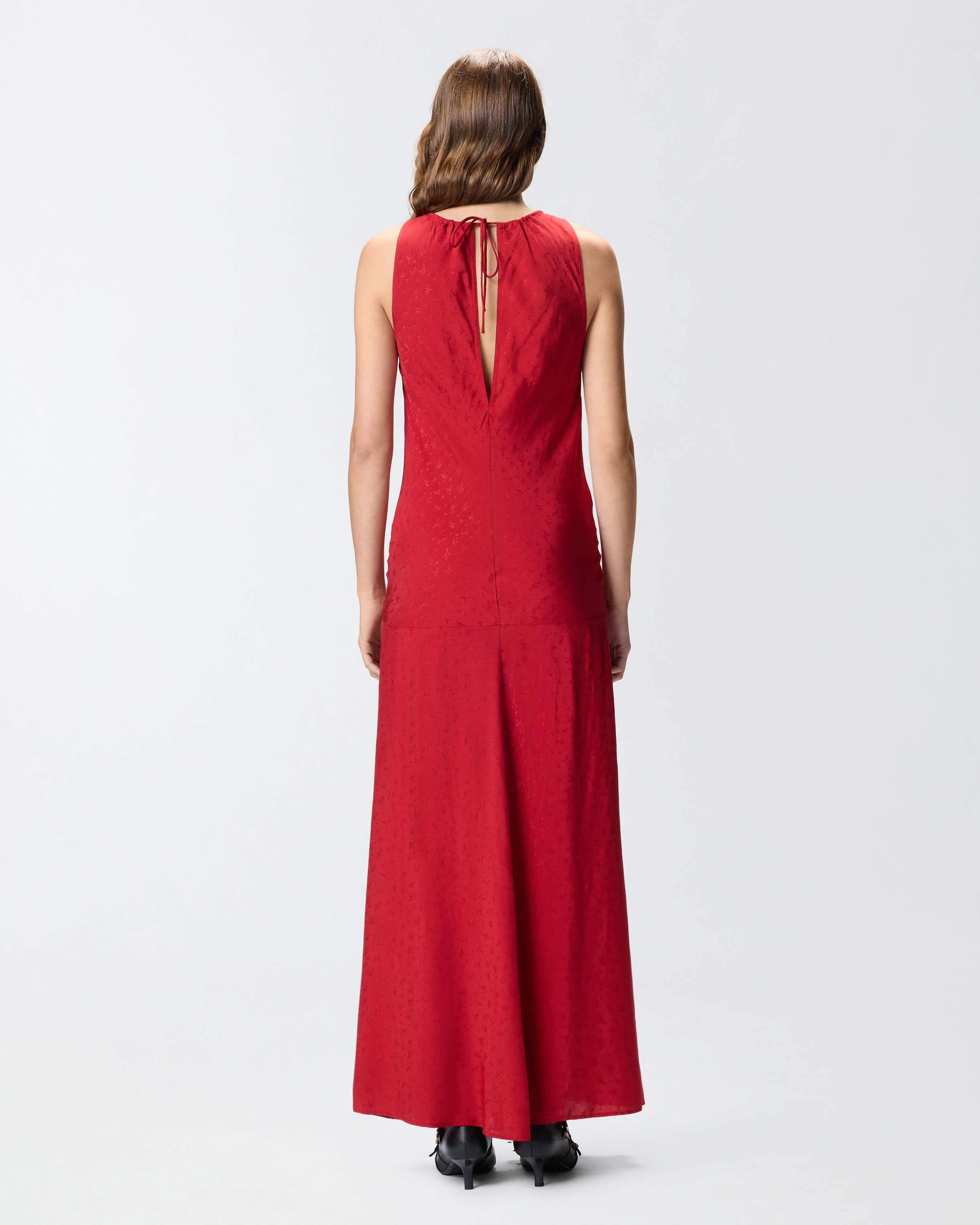 LONG VISCOSE JACQUARD DRESS - 4