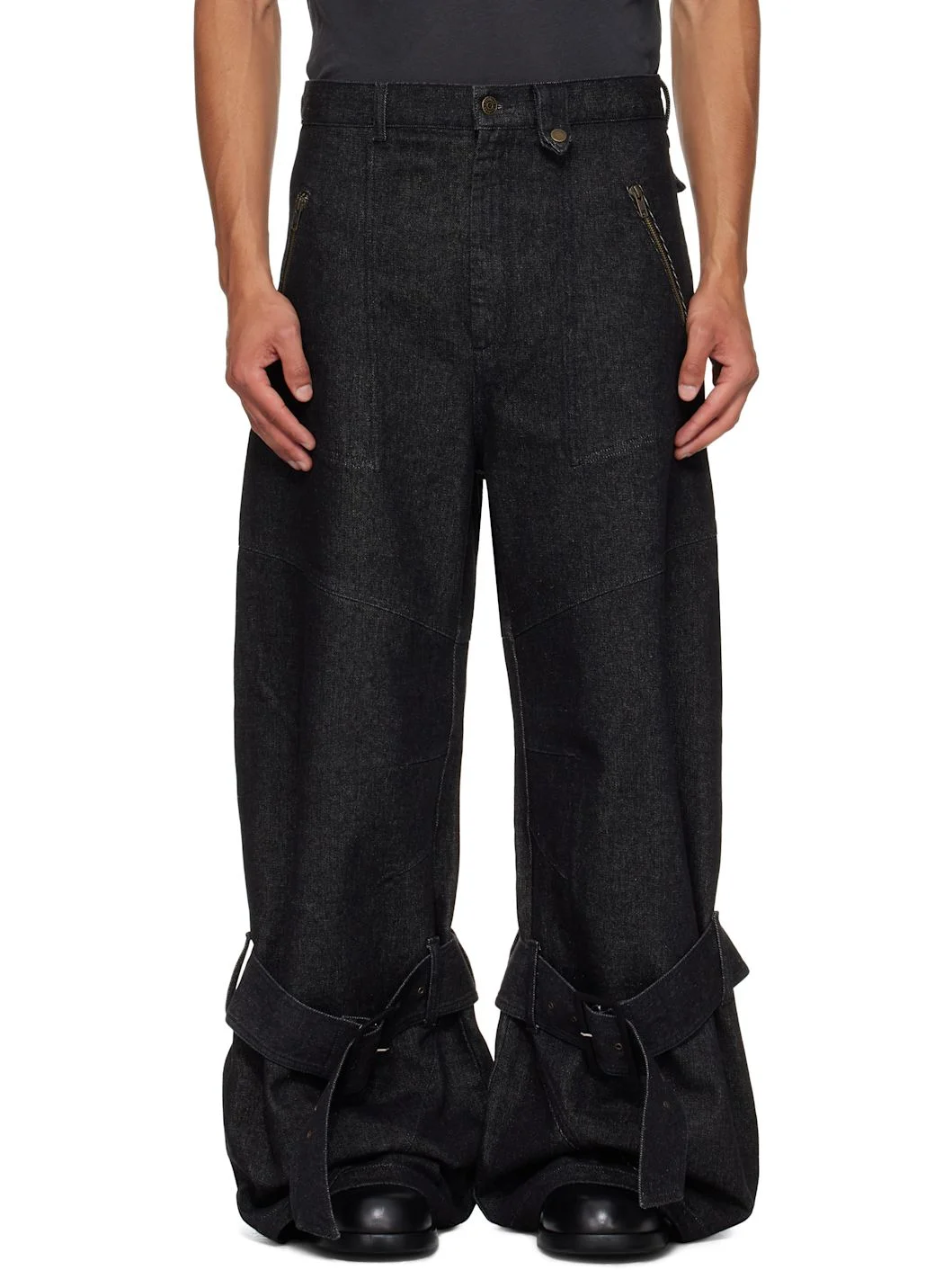 Black Cargo Jeans - 1