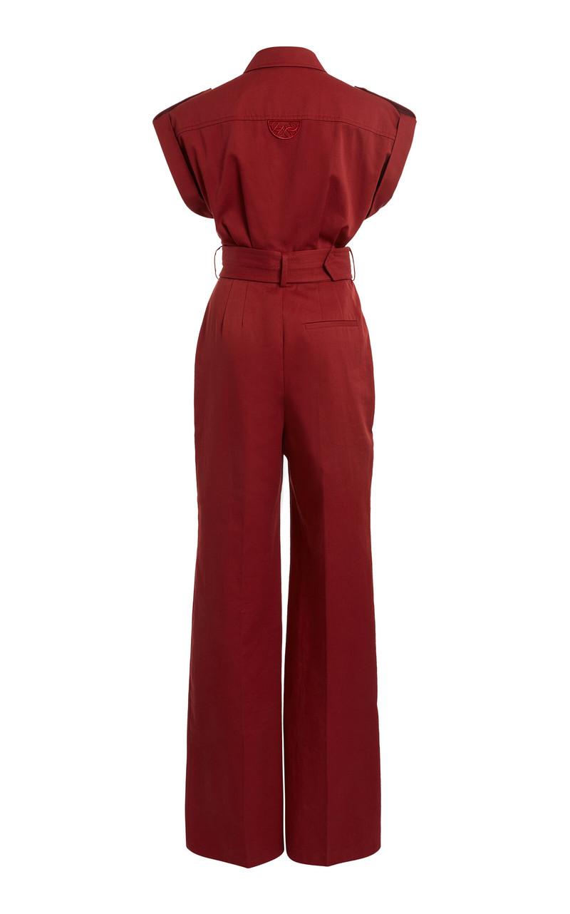 Pocket-Detail Cotton-Gabardine Jumpsuit burgundy 5