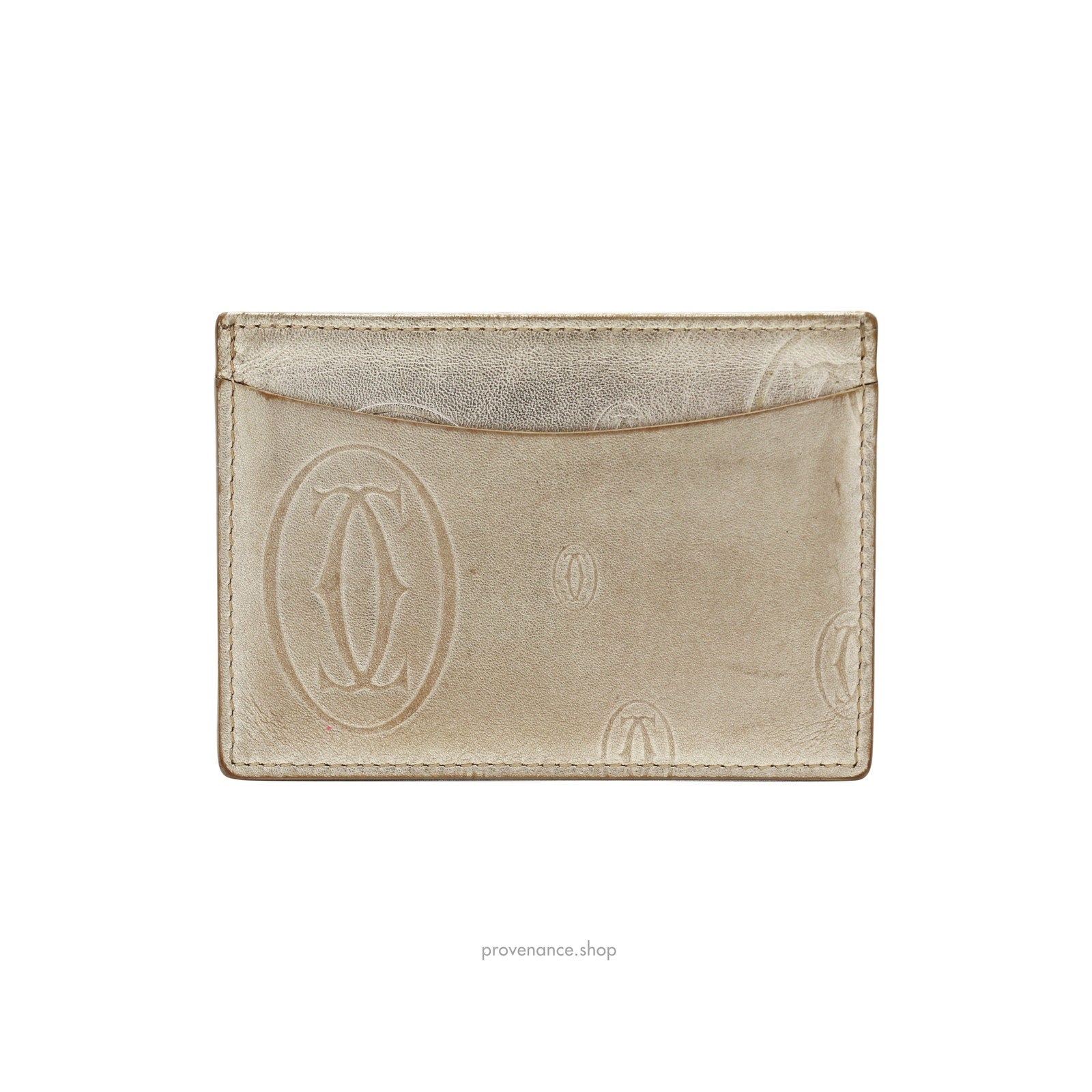 Cartier Card Holder Wallet - Gold Leather - 2