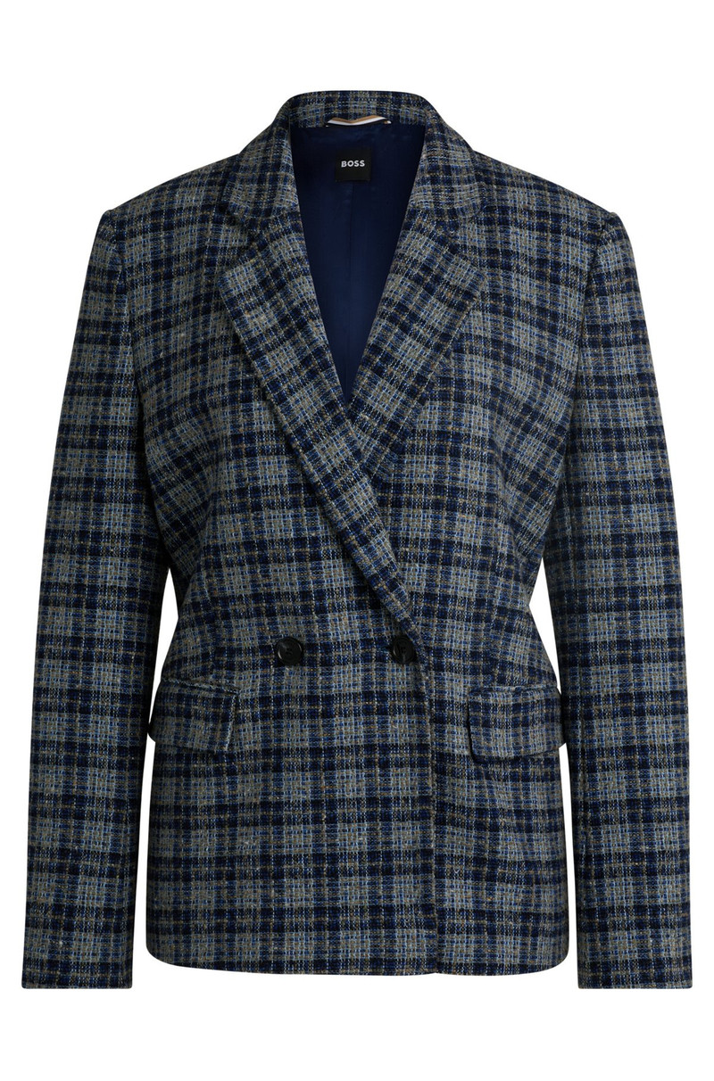 RELAXED-FIT DOUBLE-BREASTED JACKET IN CHECKED TWEED 1