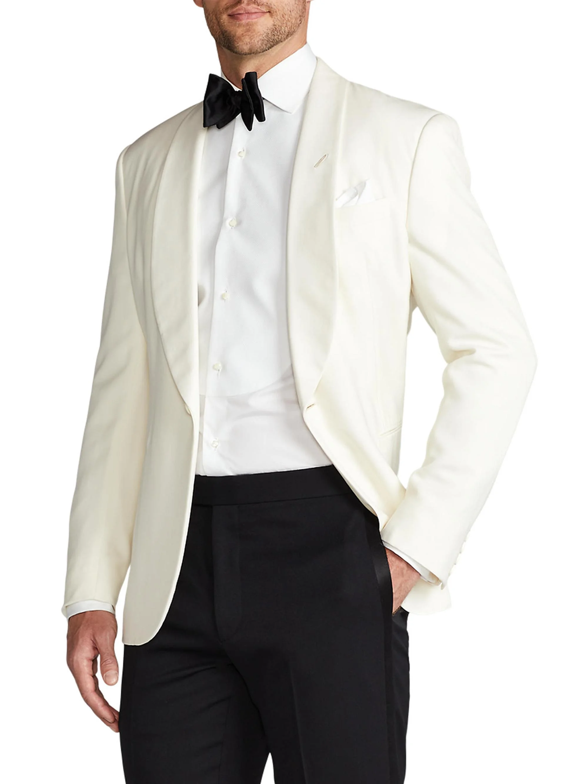 Men's Gregory Barathea Dinner Jacket - Cream - 1