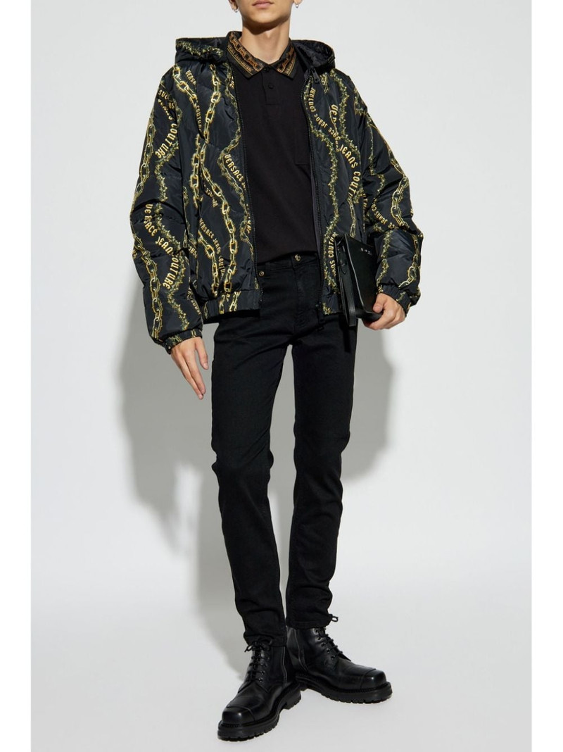 VERSACE JEANS COUTURE reversible chain-print hooded jacket outlook