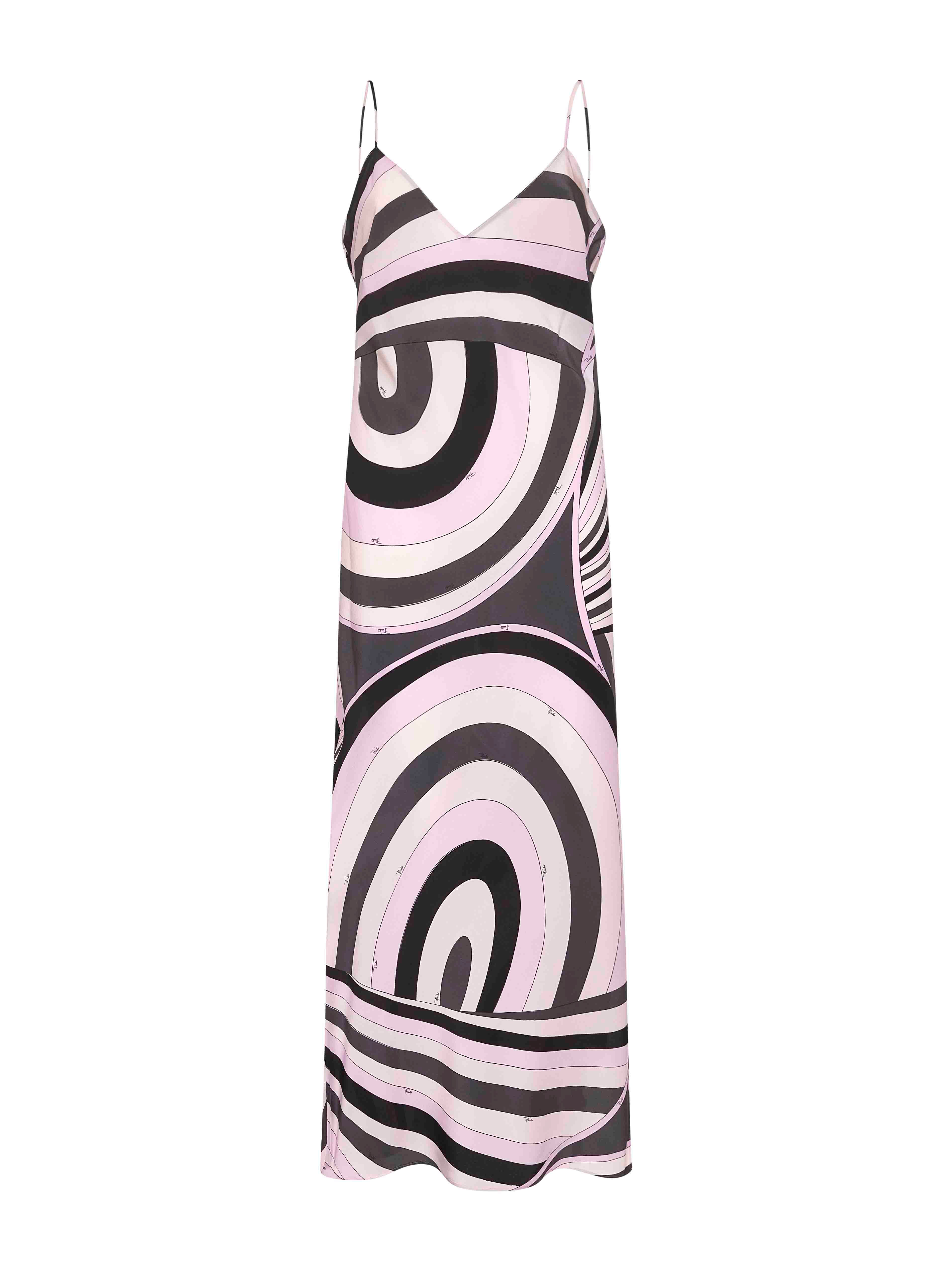 Iride print silk lingerie long dress - 1
