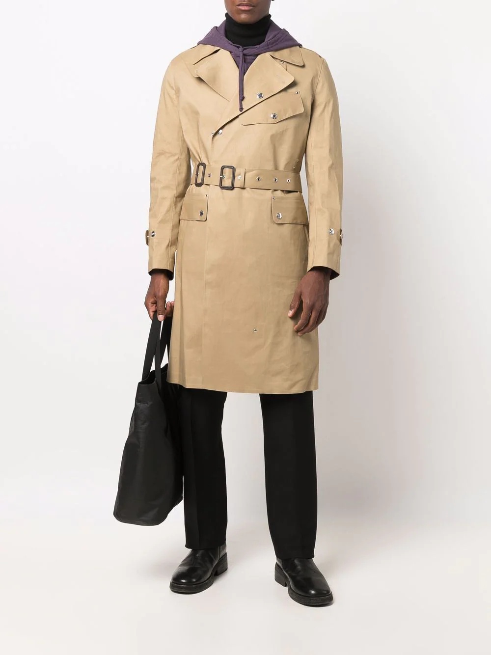 belted trench coat - 2