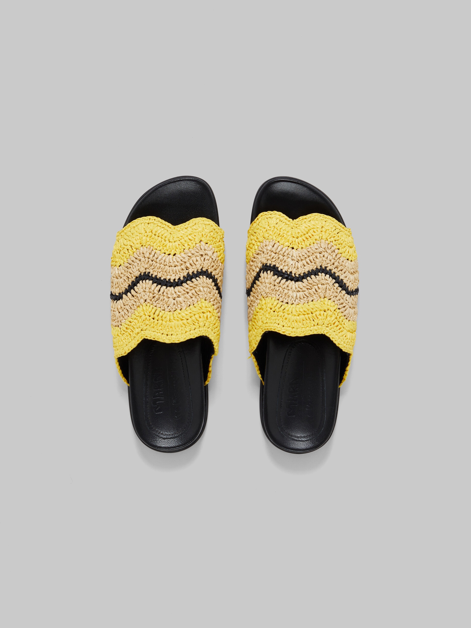 MARNI X NO VACANCY INN - YELLOW CROCHET RAFFIA SLIDE - 4