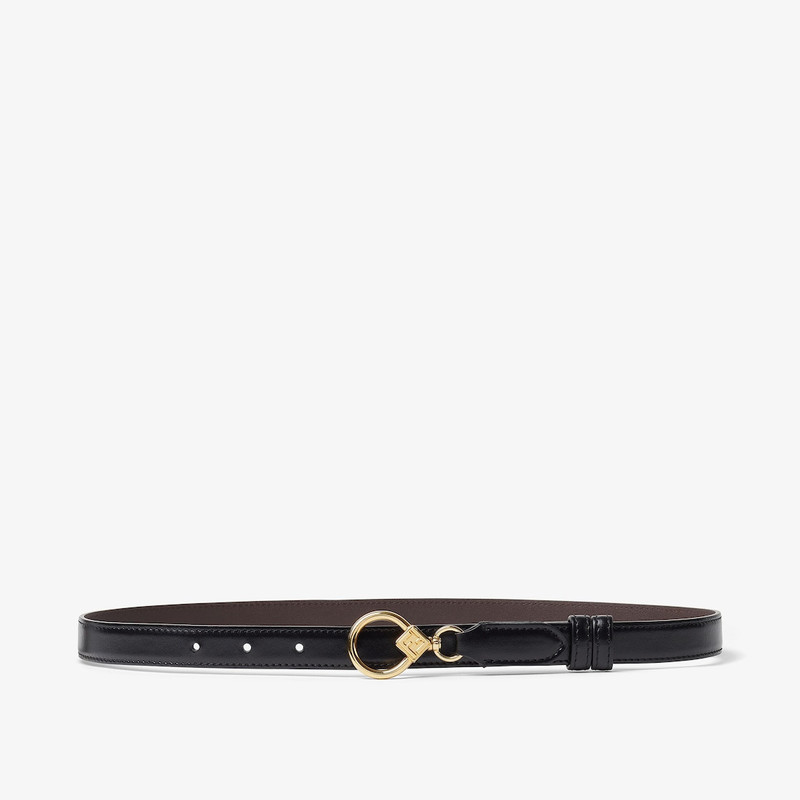 FF Diamonds Belt Black and chocolate leather reversible belt 1