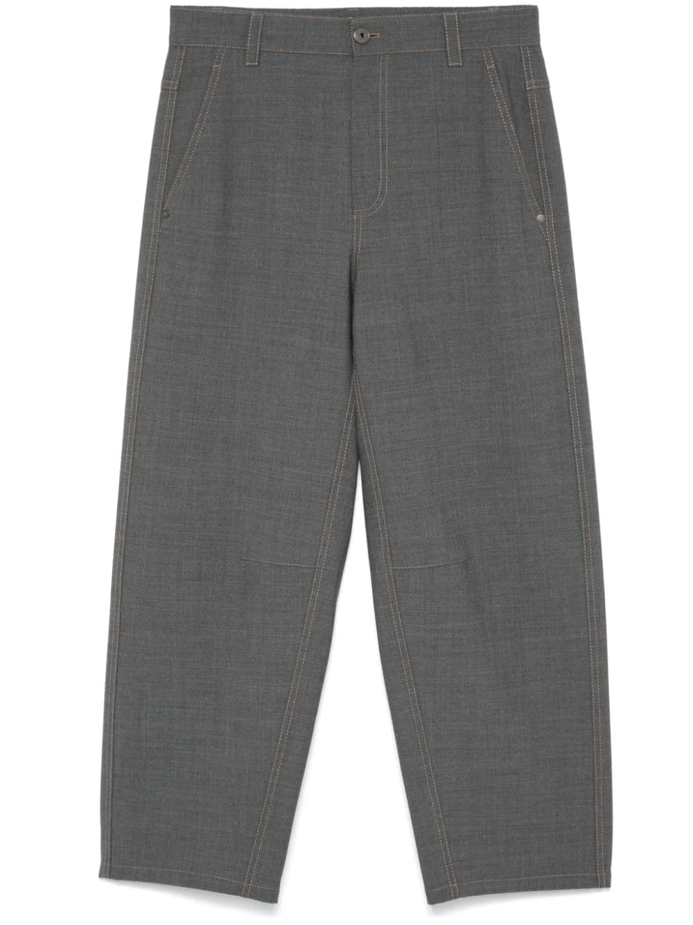 mélange-effect trousers - 1