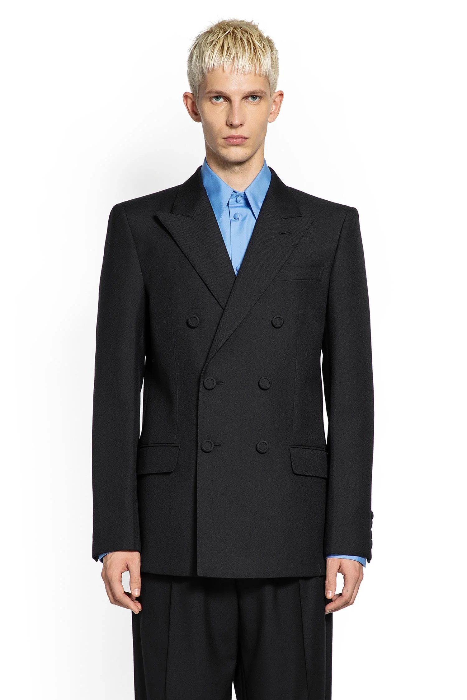 Double-breasted Wool Gabardine Blazer - 1