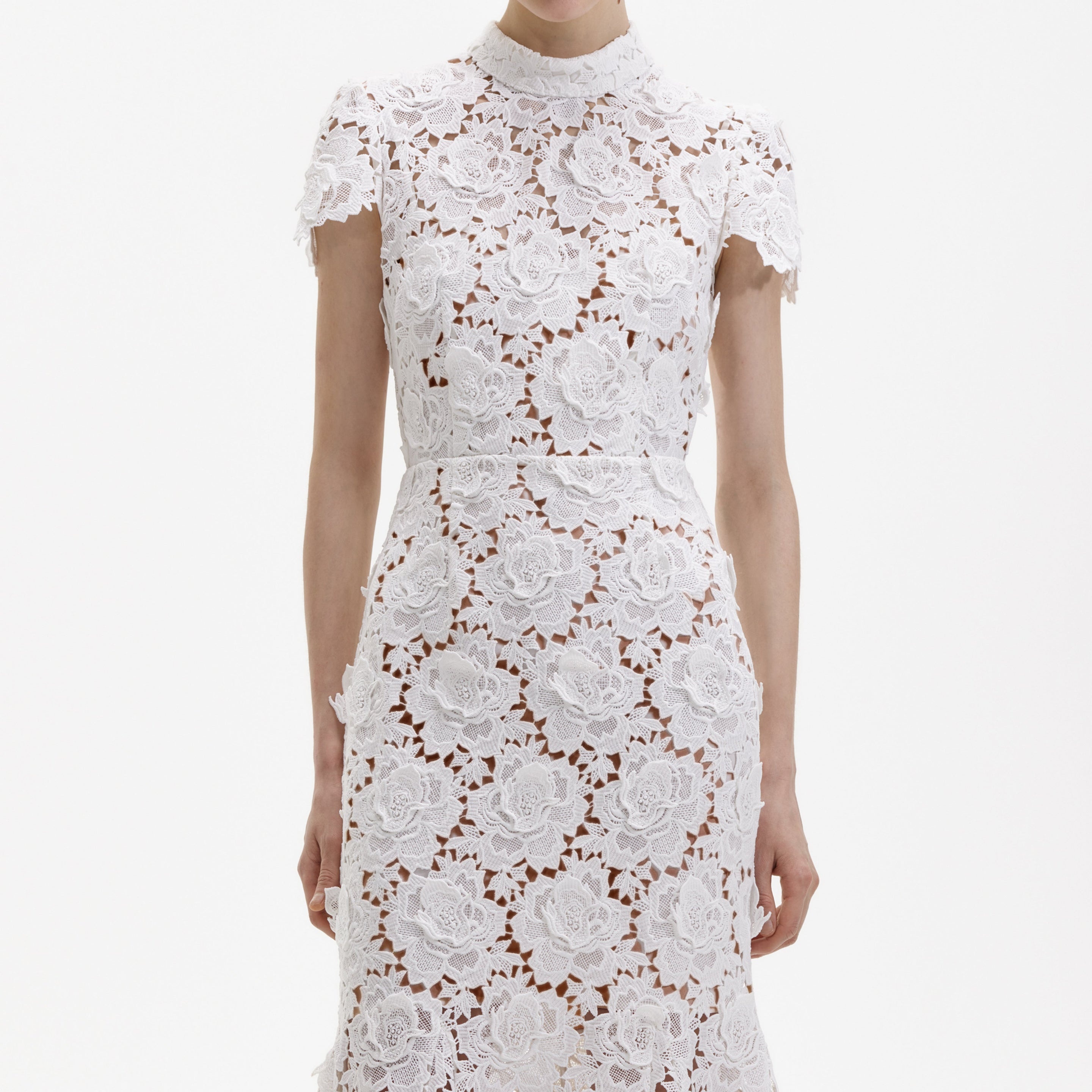 3D Lace Flared Midi Dress main image 1