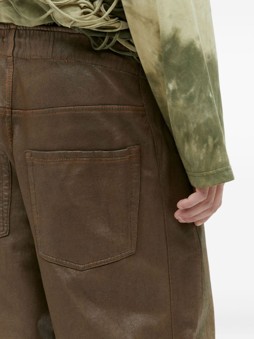 metallic-effect drawstring jeans - 3