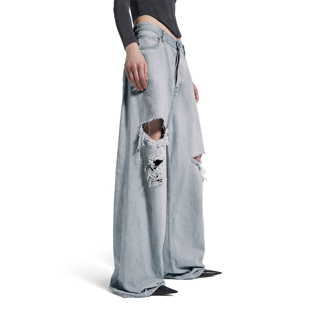 Women's Baggy Pants in Light Blue - 5