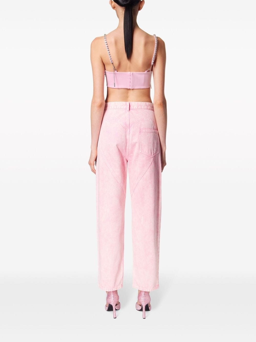 crystal-embellished high-rise straight-leg jeans - 4