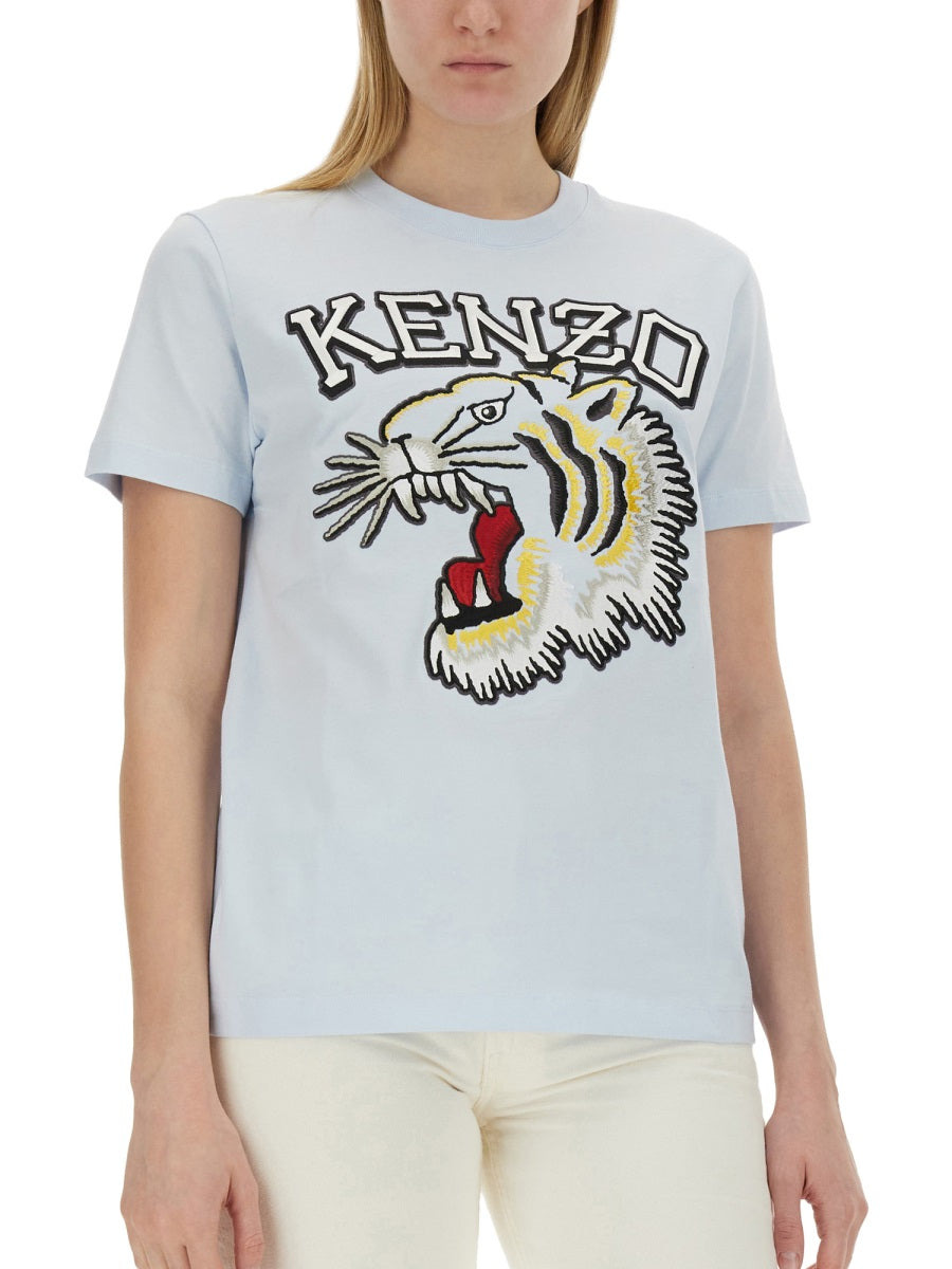 Kenzo Women T-Shirt With Tiger Embroidery - 4