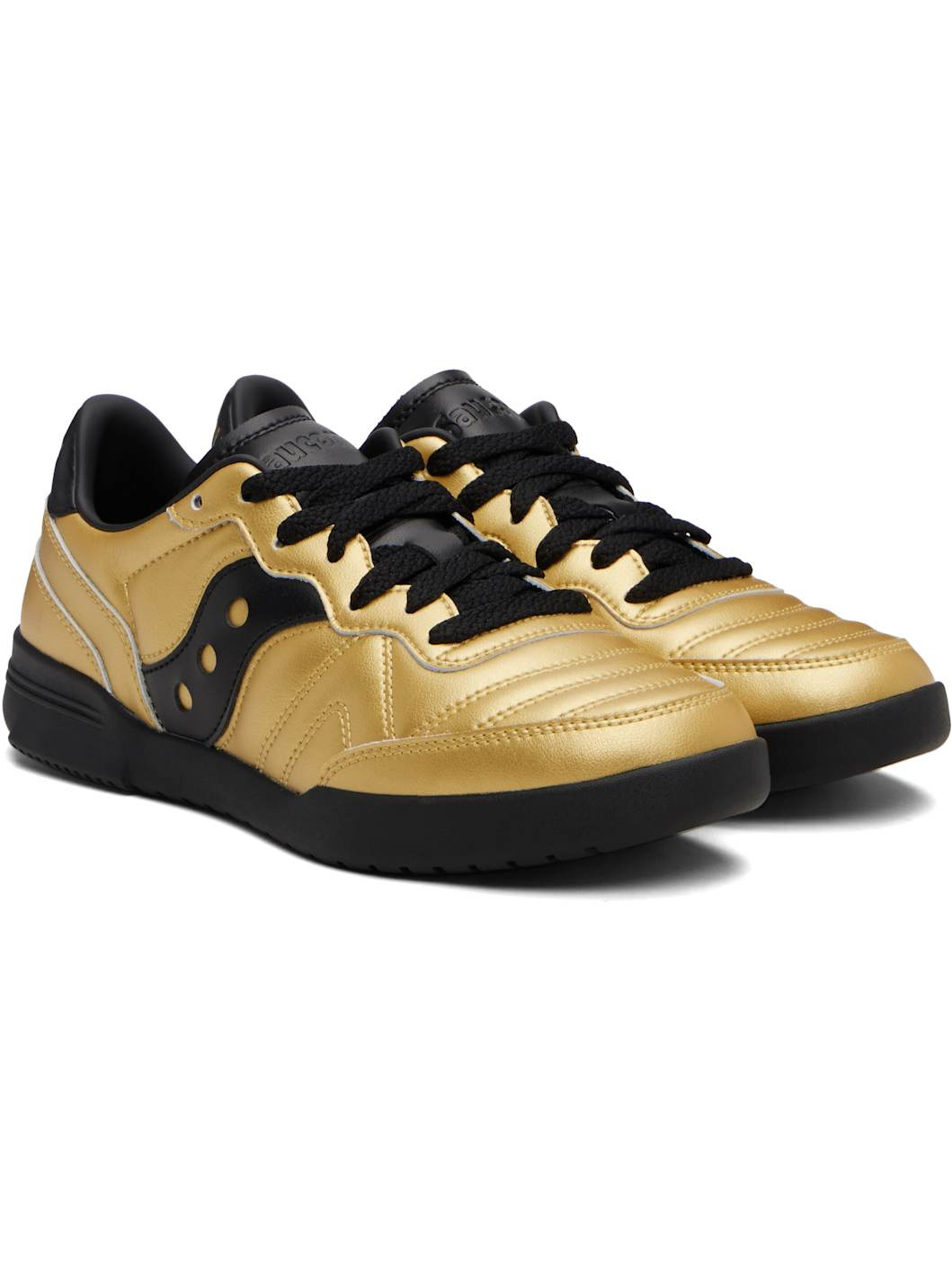 Gold & Black 586i Leather Sneakers - 4