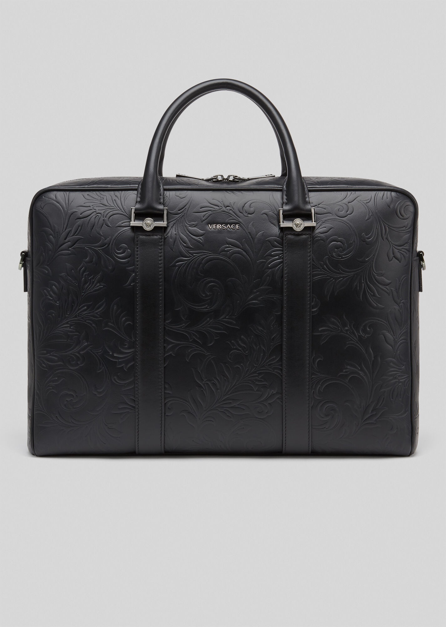 Embossed Barocco Leather Briefcase - 1