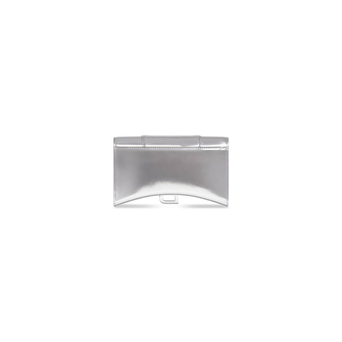 Women's Hourglass Wallet On Chain Mirror Effect in Silver - 4