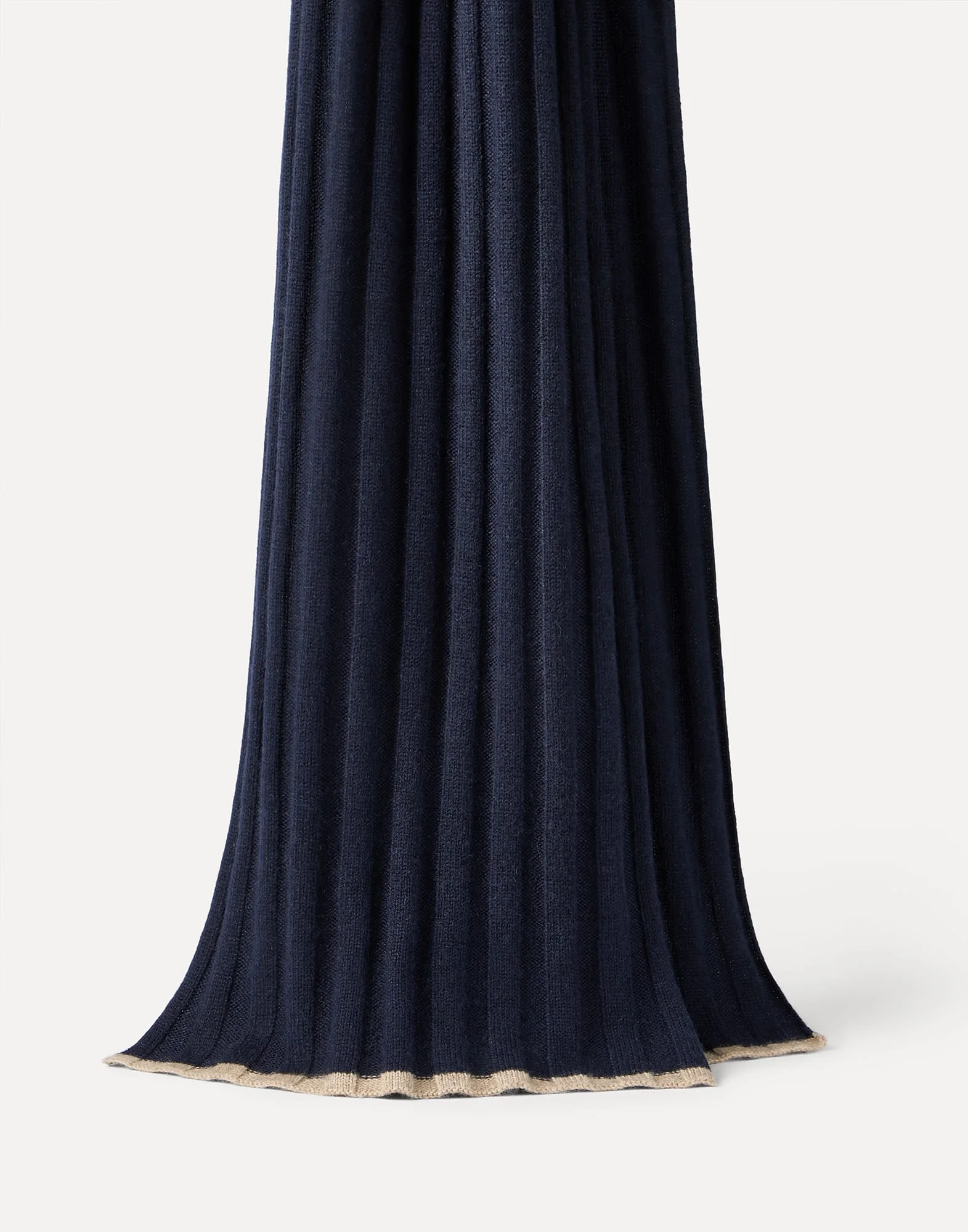 Cashmere rib knit scarf - 1