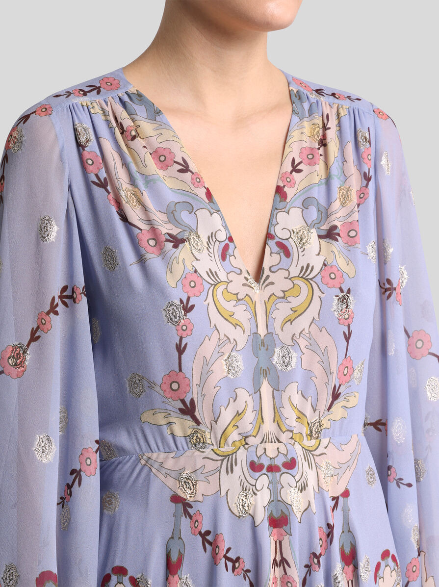 LONG PRINTED SILK DRESS - 2