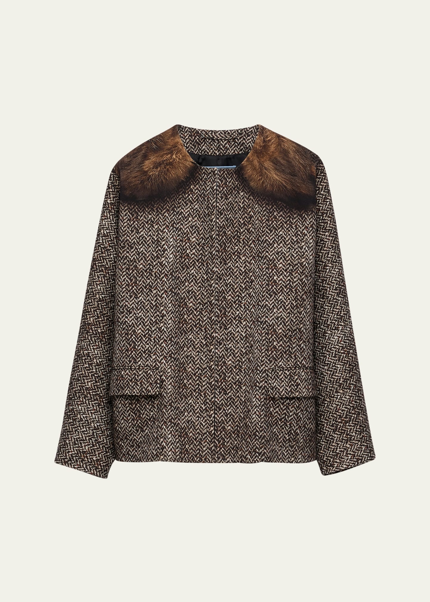 Printed Drill Caban Jacket - 1